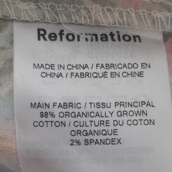 NWT💐REFORMATION💐CUTE Multicolor COTTON Floral Off-Shoulder Mini Dress Sz M - Picture 12 of 13